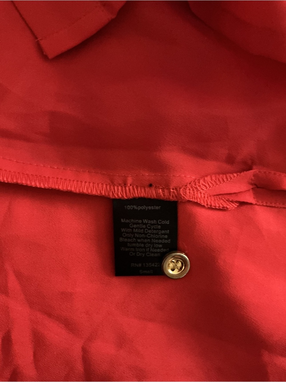 Madison Coral-Red Button Front dress - Picture 8 of 11